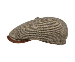 Stetson Hatteras Lifton Flat Cap Made in Germany Handmade Alpaca Wool Cotton Lining Leather Trim Men Autumn Winter