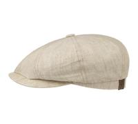 Stetson Hatteras Linen Flat Cap Cotton Lining Newsboy Cap UV 40+ Sun Protection Men Women Spring Summer Beige
