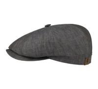 Stetson Hatteras Men's/Women's Linen Flat Cap - Cap with Cotton Lining - Newsboy Cap with UV 40+ Sun Protection - Spring/Summer Peaked Cap - Baker boy Cap Grey 60 cm