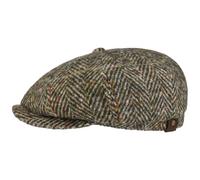 Stetson Hatteras Newsboy Cap Multicoloured Herringbone Extra Wide Fit Made in EU Men
