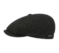 Stetson Hatteras Shetland Wool Flat Cap - Peaked Cap for Men - Made of Shetland Wool - Lined with Cotton - Fall/Winter Olive 60 cm
