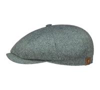 Stetson Hatteras Silk Peaked Cap Balloon Flat Cap UV 40+ Herringbone Men Women Summer Winter Green-Blue