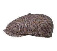 Stetson Hatteras Tweed Freestyle Flat Cap Men - Made in The EU Newsboy with Peak, Lining Winter Autumn-Winter - XXL (62-63 cm) Blau-Orange