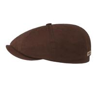 Stetson Hatteras Waxed Cotton WR Flatcap Outdoor Water-Repellent Newsboy Cap Men Autumn Winter Brown XXL (62-63 cm)