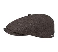 Stetson Hatteras Wool Flat Cap Brown 57 cm