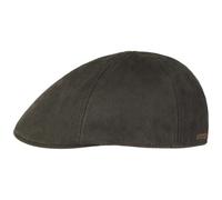 Stetson Herringbone Duck Flat Cap Vintage Style Fleece Lining Men Autumn Winter Brown-Olive