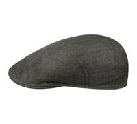 Stetson Herringbone Linen Flat Cap UV Protection Men Summer Made in EU darkolive 60 cm