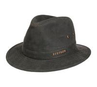 Stetson Herringbone Traveller Hat Vintage-Look Fabric Band Outdoor Style Men Autumn Winter Anthracite-Black