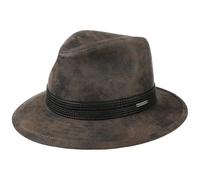 Stetson Jacky Pigskin Traveller Leather Hat Men - Men´s with Lining Autumn Summer Spring Winter Summer-Winter - M (56-57 cm) Brown