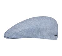 Stetson Just Linen Flat Cap Made in EU Unisex Summer Spring Flatcap Light Blue 57 cm