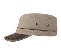 Stetson Katonah Cotton Army Cap Women/Men - Military Metal Buckle, with Peak Summer-Winter Summer - L (58-59 cm) Light Brown