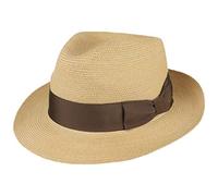 Stetson Kendrick Fedora Hat Made in Italy Hemp Sun Protection Bow Unisex Summer Nature M (56-57 cm)