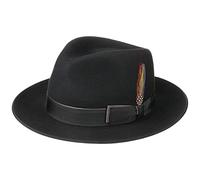 Stetson Kinelly Wool Felt Hat Women/Men - Made in The EU Outdoor with Grosgrain Band Autumn Summer Spring Winter Summer-Winter - L (58-59 cm) Black