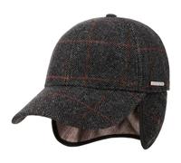 Stetson Kinty Wool Cap with Ear Flaps Lined Peaked Cap Men Fall Winter Grey