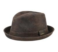 Stetson Leather Player Vintage Hat for Men Spring Winter Brown