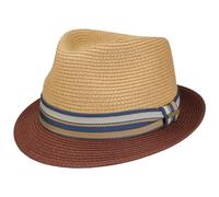 Stetson Licano Toyo Trilby Straw Hat Men UV Protection 40+ Two-Tone Brim Fedora Spring Summer