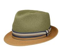 Stetson Licano Toyo Trilby Straw Hat Men UV Protection 40+ Two-Tone Brim Fedora Spring Summer Khaki