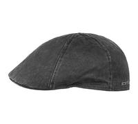 Stetson Flatcap Level Men Peaked cap with cotton Men's cap with UV protection 40+ Cap in vintage look Flat cap summer/winter Flat cap black L (58-59 cm)