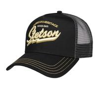 Stetson Since 1865 Trucker Cap One Size (Approx. 56-60 cm) Men - Brim and Front Made of 100% Cotton - Size-Adjustable - Mesh Cap with mesh Panel - Brim Length 7 cm - Summer/Winter Black One Size