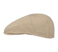 Stetson Paradise Mens Cotton Peaked Cap - Flat Cap with Factor 40 UV Protection - Men s Cotton Cap - Summer/Winter Ivy Cap - Flat Cap Beige XXL (62-63 cm)
