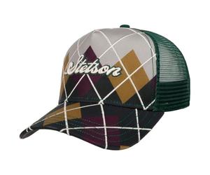 Stetson Madison Trucker Cap Argyle Check Snapback Unisex Spring Summer Autumn Winter