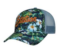 Stetson Hawaii Flower Trucker Cap Men - Baseball mesh Snapback, with Peak, Lining, Lining Spring-Summer Summer - One Size Blue-Green