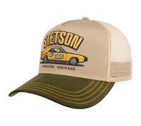 Stetson Muscle Car Heritage Trucker Cap Men - Baseball mesh Snapback, with Peak Summer-Winter Spring Summer Autumn Winter - One Size Beige-Green