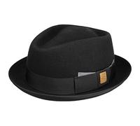 Stetson Maitland Diamond x The Feebles Wool Felt Hat Diamond Crown Fedora Packable Water Repellent Handmade Unisex Summer Winter Black M (56-57 cm)