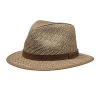 Stetson Medfield Seagrass Summer Hat - Men's Sun hat - Crown Out of Cloth - Suede Leather hat Band - Straw hat Spring/Summer Nature XL (60-61 cm)