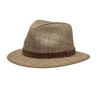 Stetson Medfield Seagrass Summer Hat - Men's Sun hat - Crown Out of Cloth - Suede Leather hat Band - Straw hat Spring/Summer Nature XXL (62-63 cm)