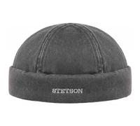 Stetson Men's Black Cotton/Fleece Lined Water-Resistant Beanie - Autumn-Winter Casual Hat - Size M