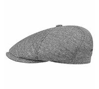 Stetson Milner Silk Flat Cap Women/Men - Made in The EU Ivy hat Summer with Peak, Lining Summer-Winter - 58 cm Black-White