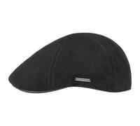 Stetson Muskegon Gatsby Cap - Peaked Cap for Men - Knit Cap with Leather Visor - Fall/Winter Flat Cap Black XXL (62-63 cm)