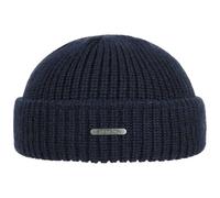 Stetson Nashville Knit Docker Cap Women/Men - Made in Italy Beanie Wool with Cuff, caps Winter Autumn-Winter - One Size Blue