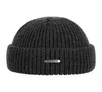 Stetson Nashville Knitted Docker Cap for Men - One Size (54-59 cm) - Made from 100% Merino Wool - Made in Italy - Rib-Knitted Wool Cap - Men's Cap - for Autumn/Winter Anthracite One Size