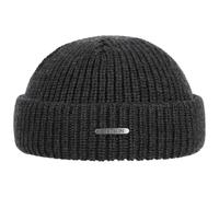 Stetson Nashville Knitted Docker Cap for Men - One Size (54-59 cm) - Made from 100% Merino Wool - Made in Italy - Rib-Knitted Wool Cap - Men's Cap - for Autumn/Winter Anthracite One Size