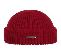Stetson Nashville Knit Docker Cap Women/Men - Made in Italy Beanie Wool with Cuff, caps Winter Autumn-Winter - One Size red