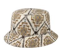 Stetson Navajo Bucket Jersey Hat Wool Blend Packable Patterned Made in EU Women Autumn Winter Cream White L (58-59 cm)