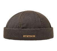Stetson Old Cotton Winter Docker Cap for Men - Men's Water-Shedding Cap - Lined Cap (Fleece) - Fall/Winter Fisherman's hat Brown L (58-59 cm)