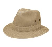 Stetson Organic Cotton Traveller Hat for Men - Organic Cotton Fabric hat - Traveller hat with UV Protection 40+ - Sustainable Cotton hat - Spring/Summer Sun hat Beige L (58-59 cm)