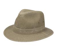 Stetson Organic Cotton Traveller Hat for Men - Organic Cotton Fabric hat - Traveller hat with UV Protection 40+ - Sustainable Cotton hat - Spring/Summer Sun hat Khaki L (58-59 cm)