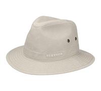 Stetson Organic Cotton Traveller Hat for Men - Organic Cotton Fabric hat - Traveller hat with UV Protection 40+ - Sustainable Cotton hat - Spring/Summer Sun hat Oatmeal M (56-57 cm)