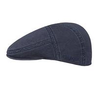 Stetson Paradise Mens Cotton Peaked Cap - Flat Cap with Factor 40 UV Protection - Men s Cotton Cap - Summer/Winter Ivy Cap - Flat Cap Blue L (58-59 cm)