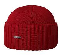 Stetson Parkman Knitted Beanie Winter Hat for Men/Women - Made in Italy Cuffed Ribbed Ski Hat - One Size Red - Autumn-Winter