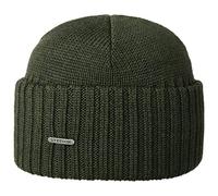 Stetson Parkman Knitted Beanie Winter hat Cuffed Beanie for Men/Women - Made in Italy Cuffed Beanie Ribbed Beanie ski hat with Cuff Winter Autumn-Winter - One Size Olive