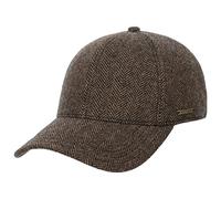 Stetson Plano Wool Cap Men - Baseball Cap with Leather-Bottomed Visor - Men’s Cap Herringbone Design - Fullcap with Cotton Lining - Fall/Winter Basecap - Winter Cap Brown S (54-55 cm)