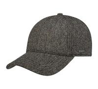 Stetson Plano Wool Cap Men - Baseball Cap with Leather-Bottomed Visor - Men’s Cap Herringbone Design - Fullcap with Cotton Lining - Fall/Winter Basecap - Winter Cap Dark Brown XL (60-61 cm)