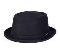 Stetson Mens/Ladies Wool Pork Pie hat - Italian-Made Pork Pie Felt hat - Mens New-Wool hat with Cotton Lining - Fall/Winter - Fedora Winter hat Navy 60 cm