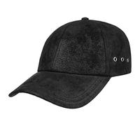 Stetson Rawlins Pigskin Baseball Cap (Vintage Look) Men/Women - Adjustable Size (Strapback Approx. 55-61 cm) - Leather Cap (Visor Length 7 cm) - with Cotton Lining - Summer/Winter Black One Size