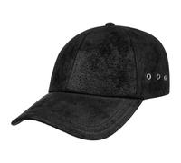 Stetson Rawlins Pigskin Baseball Cap (Vintage Look) Men/Women - Adjustable Size (Strapback Approx. 55-61 cm) - Leather Cap (Visor Length 7 cm) - with Cotton Lining - Summer/Winter Black One Size